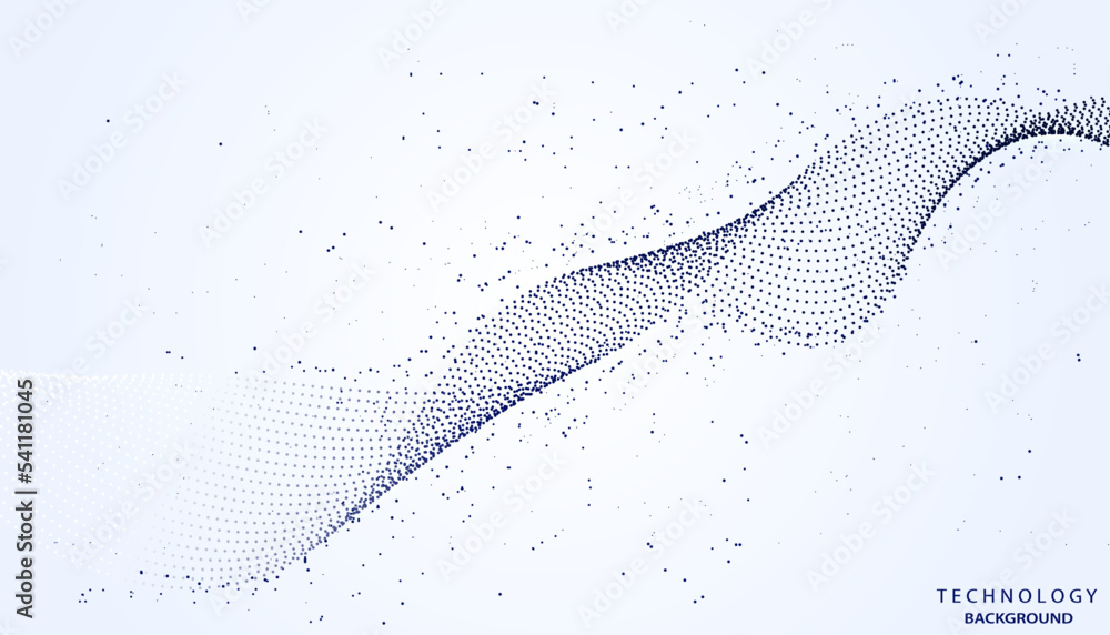 Poster abstract wave vector beautiful lines concept technology network internet connection, particular mole
