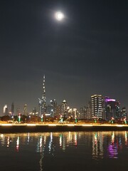 Night time of Dubai downtown