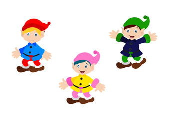 Three Dwarfs in different positions