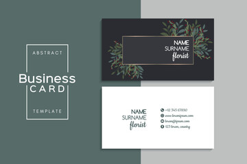 Floral style business card template vector