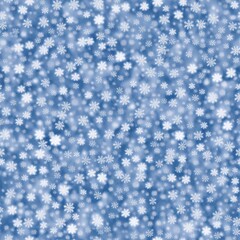 Snow background. Snowfall seamless pattern Digital illustration