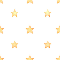星の水彩風背景透過シームレスパターンイラスト