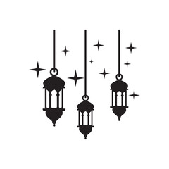 Fototapeta na wymiar Fanoos Lantern background islam logo simple vector icon illustration