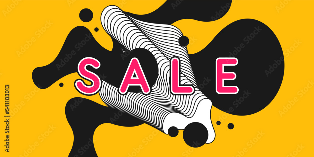 Poster abstract vector poster with line shapes in a modern style on the background.