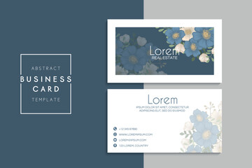 Floral style business card template vector