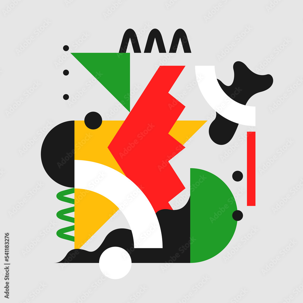 Poster modern composition of various shapes. illustration for design. abstract background in the trend char