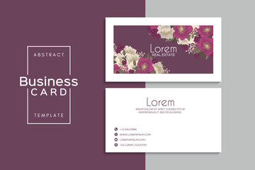 Floral style business card template vector