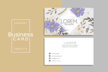Floral style business card template vector
