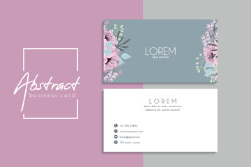 Floral style business card template vector