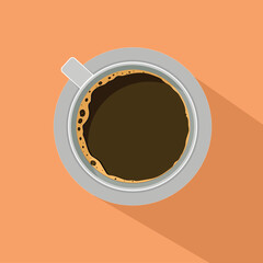 Vintage Style of Cup of Coffee on flat style