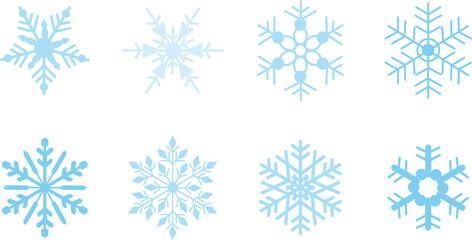 Fototapeta na wymiar set of snowflake Christmas icon on a white background. Vector illustration.