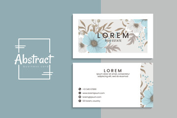 Floral style business card template vector