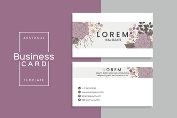 Floral style business card template vector