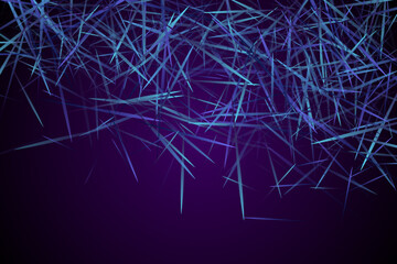 Digital geometric blue lines streams visual technology concept. Abstract scientific background