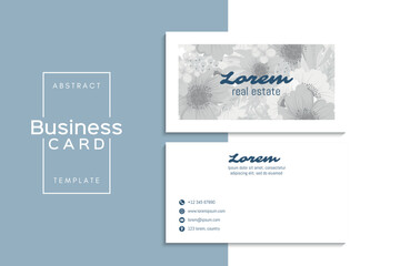 Floral style business card template vector