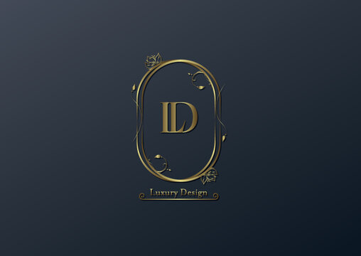 Vector Illustration Of Luxury Golden Logo Isolated On Black Background. Golden Mockup Logo Template Design