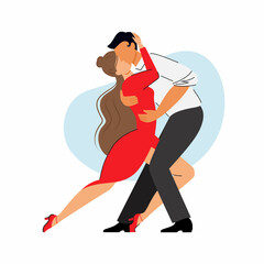 International Tango Day. Man and woman dance together.