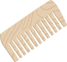 Eco wooden comb isolated at white background. Zero waste and recycle item. Barbershop accessory with natural material.