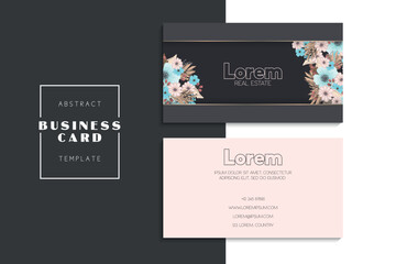 Floral style business card template vector