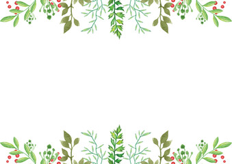 Obraz premium Watercolor painting flower leaf Illustration