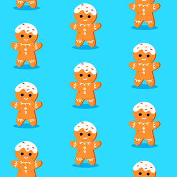 Pattern gingerbread man with icing