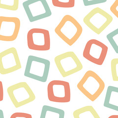 Trendy modern abstract art design seamless pattern. Abstract doodle shape in pastel colors. Wall decor art, magazine covers, packaging, textiles and brand design. Vector illustration