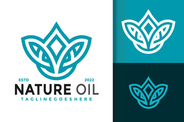 Nature Leaf Oil Essential Logo Design, brand identity logos vector, modern logo, Logo Designs Vector Illustration Template