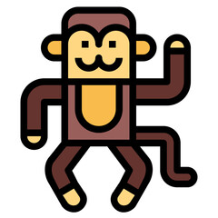 monkey filled outline icon style
