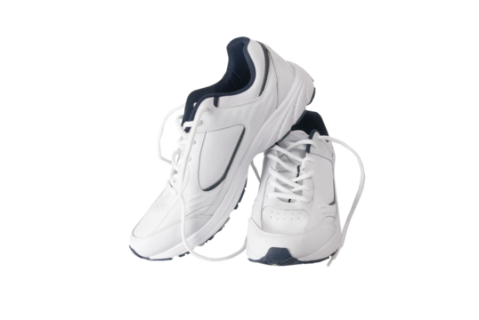 White trainers sneakers shoes in PNG isolated on transparent background