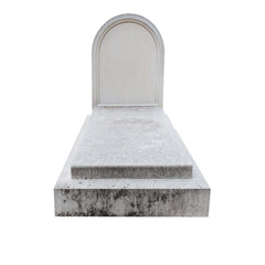 Blank gravestone tombstone grave stone from marble in PNG isolated on transparent background