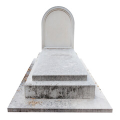 Blank gravestone tombstone grave stone from marble in PNG isolated on transparent background