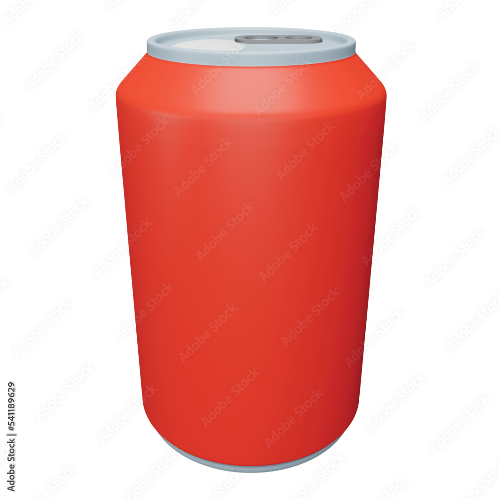 Poster soda can 3d rendering isometric icon.