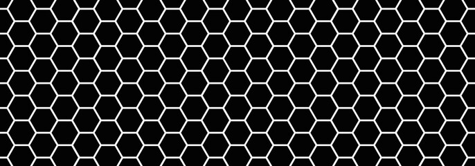 Black hexagon on White backgrounds. Abstract pattern football. Abstract tortoiseshell. Abstract honeycomb