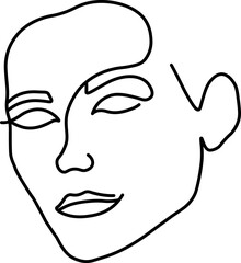 one line portrait of a woman. vector minimalistic illustration