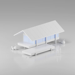  3d render of a modern house, Real estate concept.