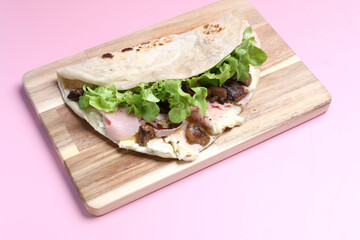 Italian cuisine , Piadina with Italian ham and cheese