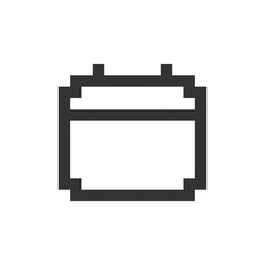 Calendar pixelated ui icon. Reminder application. Scheduling experience. Make appointment. Editable 8bit graphic element. Outline isolated vector user interface image for web, mobile app. Retro style