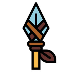 spear filled outline icon style