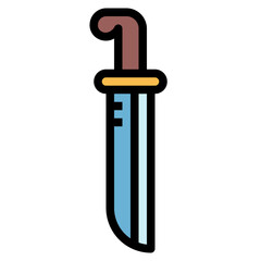 sword filled outline icon style