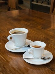 cups of coffee on table