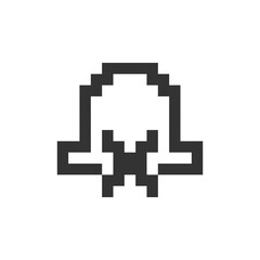 Obraz premium Silent notifications pixelated ui icon. Switch off. Adjusting volume settings. Editable 8bit graphic element. Outline isolated vector user interface image for web, mobile app. Retro style