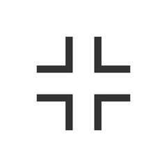 Obraz premium Exit full screen pixelated ui icon. Video player. View display. Get out fullscreen mode. Editable 8bit graphic element. Outline isolated vector user interface image for web, mobile app. Retro style