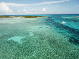 Exuma Cays, Bahamas. View from above. No filters.