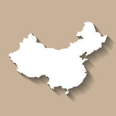 China vector country map silhouette
