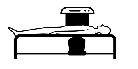 Dexa scan osteoporosis icon lines