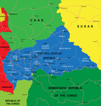 Central African Republic political map