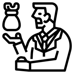 retirement line icon