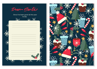 Christmas wish list page template. 