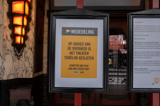 Pathe Tuschinski Movie Theater Closed At The Stopera Due To The Coronavirus Outbreak At Amsterdam The Netherlands 2020