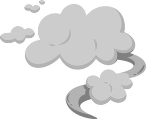 Hand drawn smoke or dust cloud. Abstract element